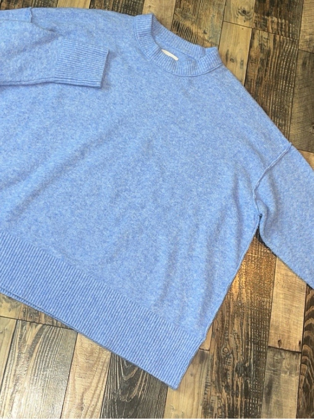 aerie Periwinkle Ribbed Crewneck Sweater